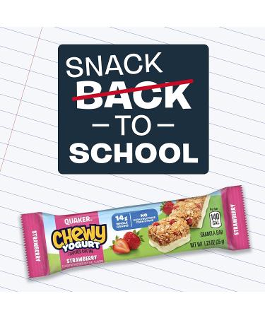 Quaker Yogurt Chewy Granola Bar - Strawberry Flavor - 30 Bars, 6.1 oz each (Pack of 6) - Buy Online on GoSupps.com