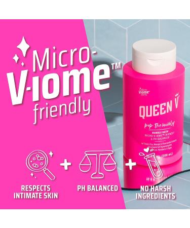 Queen V Pop the Bubbly Bubblebath - pH Balanced with Aloe and Rose Water - External Intimate Area Wash - Buy Online on GoSupps.com
