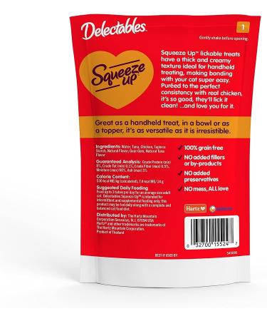 Hartz Delectables Squeeze Up - Lickable Wet Cat Treats for Adult & Senior Cats | Multiple Flavors - Buy Online on GoSupps.com