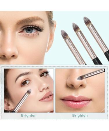 VOCOSTE 3pcs Makeup Brush Set - Highlighter Concealer & Eye Smudger Brushes | Wooden Handle Professional Makeup Tools - International Shipping Available - Buy Online on GoSupps.com