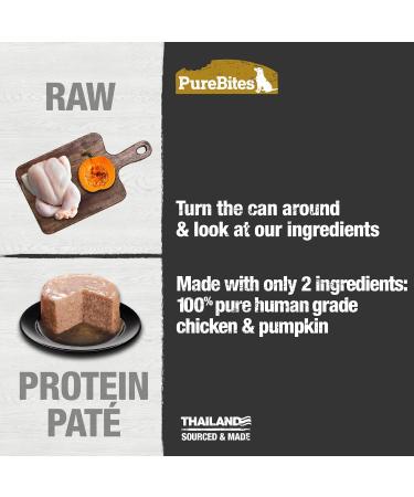 PureBites 100% Pure Chicken & Pumpkin Pate Dog Treat|Single 2.5oz can|only 2 Ingredients Chicken & Pumpkin 71 g (Pack of 16) - Buy Online on GoSupps.com