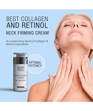 SkinPro Neck Firming Cream with Retinol Serum, Marine Collagen & Peptides - Tighten and Firm Neck Skin - Buy Online on GoSupps.com
