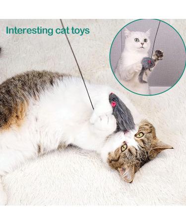 Cat Toys for Indoor Cats Adult - 6 Pcs Interactive Cat Toy Mice Kitten Toys Jumpy Cat Toys Chasing Exercise Entertain Cat Toys Hanging Door Window | Cat Gifts for Women (Plush Mouse Replacement) 7pack-Cat toy - Buy Online on GoSupps.com
