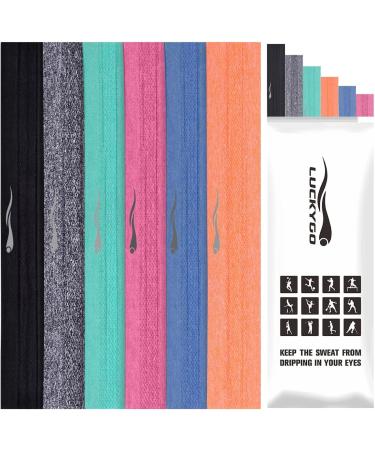 6-Pack Unisex Sports Headbands Sweatbands - Absorbent, Nonslip & Stretchy for Fitness - Soft Workout Hairband for Men and Women - Buy Online on GoSupps.com