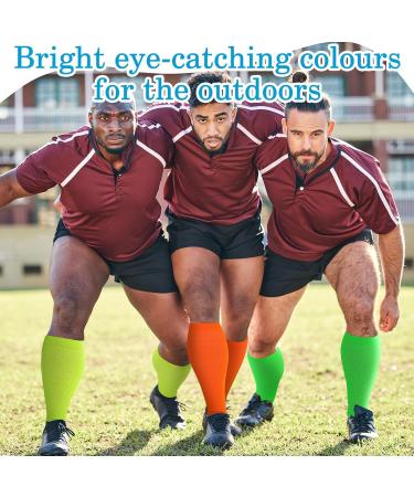 10 Pairs Plus Size Neon Over The Calf Socks | Extra Wide Knee High Socks for Diabetic & Lymphedema | Unisex Athletic Socks in 5 Colors - Buy Online on GoSupps.com