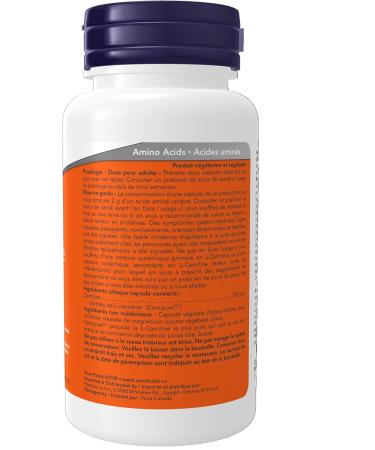 NOW L-carnitine 500mg 60 Veg Capsules 60 Count 60 count (Pack of 1) - Buy Online on GoSupps.com