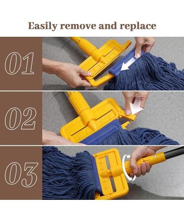 Mop Handle Commercial Heavy Duty - 60 inch Metal Commercial Mop Stick Side Gate Mop Head Replacement Holder for Floor Cleaning Clamp Mop Handle Quick Change for Wet Mop (1) - Buy Online on GoSupps.com
