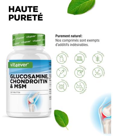 Glucosamine Chondro tine MSM - 365 Comprim s - Hautement dos 2000 mg par jour - 3 mois d'approvisionnement - Sans additifs ind sirables - Buy Online on GoSupps.com
