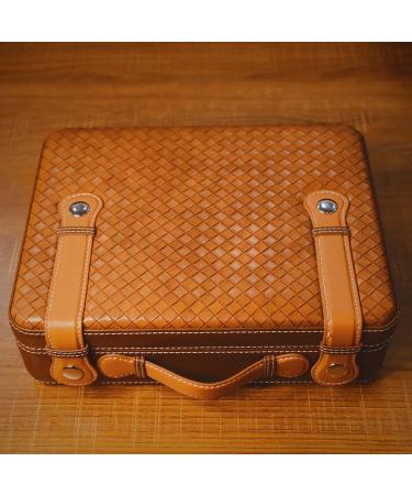 LYGA Portable Cigar Box Holds 30 Pcs Premium Cigar Humidor Organizer Real Leather Vintage Flap Cedar Wood Cigar Case Storage. - Buy Online on GoSupps.com