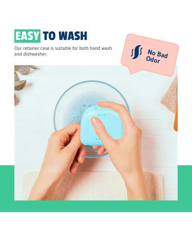 Mrs. Odonto Retainer Case - Pack of 2 - Odorless Mouth Guard Case - Ventilated  Durable & Hygienic for Carrying and Protecting Braces  Dentures & Aligners - 3.14 x 3.14 x 1.1 - (Bluish) Pack of 2 Bluish - Buy Online on GoSupps.com