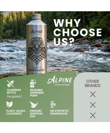 Alpine Provisions Natural & Organic Body Wash with Cedar & Sandalwood Moisturizing Body Wash with Aloe Vera Coconut Oil & Essential Oils Vegan Sulfate-Free Plastic-Free 16.9 fl oz Cedar + Sandalwood - Buy Online on GoSupps.com