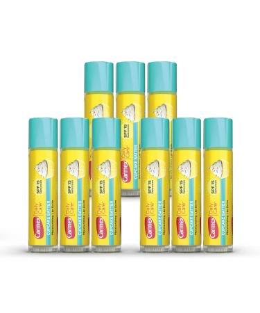 Carmex Daily Care Moisturizing Lip Balm with SPF 15, Cupcake Batter Lip Balm Sticks, 0.15 OZ Each - 9 Count Cupcake Batter 9 Count (Pack of 1)
