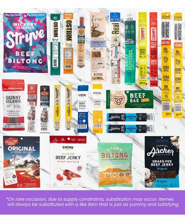Jerky Lovers Assortment Gift Box - Premium Beef Jerky Variety Pack for Men - 25 Unique Sticks & Strips - Gift Basket for Men - Buy Online on GoSupps.com