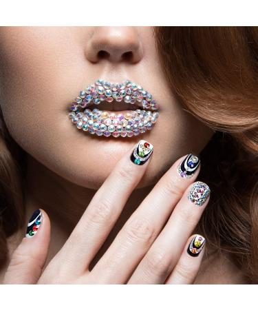 9000-Piece Nail Art Rhinestones Set - Colorful Crystal Gems with Picker & Tweezers | Mixed Sizes for Nail Design - Buy Online on GoSupps.com
