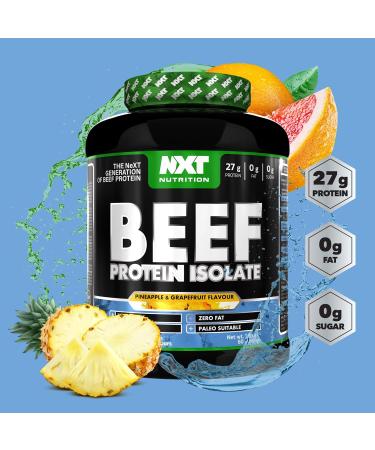 NXT Nutrition Beef Protein Isolate Powder - 1.8kg Pineapple Grapefruit Flavor | Paleo Keto Friendly, Dairy & Gluten Free - High Natural Amino Acids - Buy Online on GoSupps.com