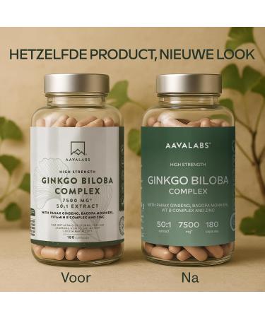 AAVALABS Ginkgo Biloba High Dose 7500mg 501 Extract Bacopa Monnieri Ginseng and Ginkgo Biloba Herbal Supplements with Vitamin B6 B1 B2 & Zinc 180 Nootropic Capsules - Buy Online on GoSupps.com