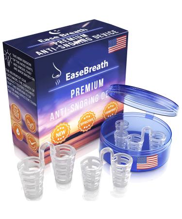 EaseBreath Set of 4 Snore Stopper Nose Vents for Men and Women | Anti Snoring Device  No Side Effects | Nasal Dilator  Multiple Sizes