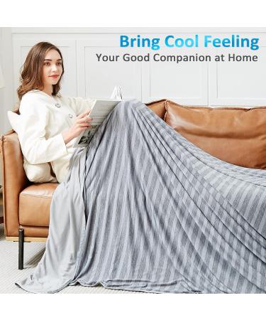 Guohaoi Cooling Blanket King Size - Absorbs Heat for Hot Sleepers, Oeko-Tex Certified Cool Fiber, All-Season Comfort - Grey 90x108 - Buy Online on GoSupps.com