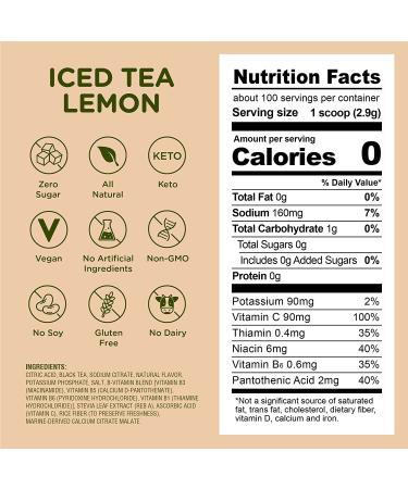 Stur Electrolyte Hydration Powder | Lemon Tea | Sugar Free | 100 Servings | High Antioxidants & B Vitamins | Non-GMO | Daily Hydration & Workout Recovery | Keto | Vegan(10.7 oz) - Buy Online on GoSupps.com
