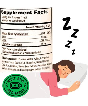 Legere Pharmaceuticals 5-HTP Plus GABA B6 L-Carnitine Supplement Spray 1 fl oz. Supports Sleep and Relaxation. - Buy Online on GoSupps.com