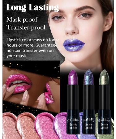 Rouge L vres Mat Paillet M tallique-Tr s Pigment et Chatoyante Lip Gloss Brillant Rouges L vres Longue Tenue R sistant L'eau Dur e Femmes Rouge a Levre Scintillant Cadeau Femmes-C14 Bleu - Buy Online on GoSupps.com