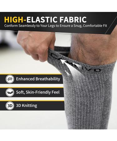 Cambivo Compression Stockings for Men & Women - 2 Pairs of Elastic Calf Sleeves - Comfortable Footless Sports Compression Socks - L-XL Gray - Buy Online on GoSupps.com