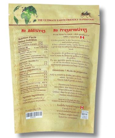 Foothills Naturals Organic Cricket Powder - 1 pound /454g - Pure Keto Paleo Sustainable Superfood - Buy Online on GoSupps.com