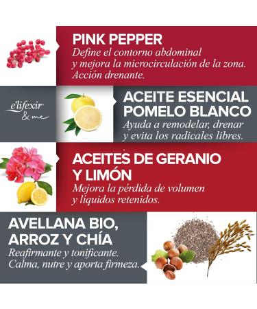 E'LIFEXIR Elifexir Vientre Plano Intensive Massage Oil with dermatological confirmation | Shaping draining and firming effect on the stomach | Recommended for use with an anti-cellulite massager | Unisex | 100 ml - Buy Online on GoSupps.com