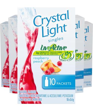 Crystal Light Iced Tea Singles 26g (12 Boxes of 10 Packets) & Raspberry Peach Singles 54g (12 Boxes of 10 Packets) - Buy Online on GoSupps.com