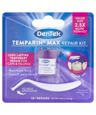 DenTek Temparin Max Caps and Filling Repair Kit 13+ Repairs 0.09 Ounce (Value Pack of 2) 4 Piece Set