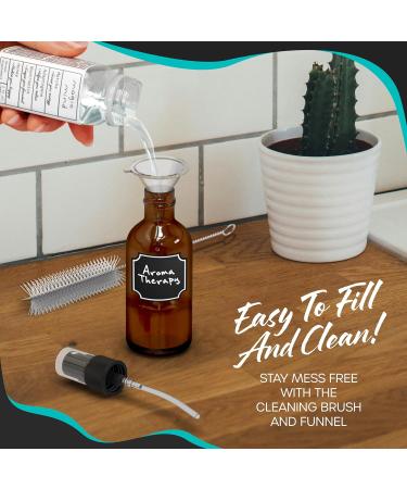 Nevlers 48 Pack Amber 2 Oz Spray Glass Bottles | Misting Bottles with Sprayers Funnel Brush & Bonus Labels for Easy Identification - Ideal for Essential Oils DIY Projects and Home Use - Buy Online on GoSupps.com