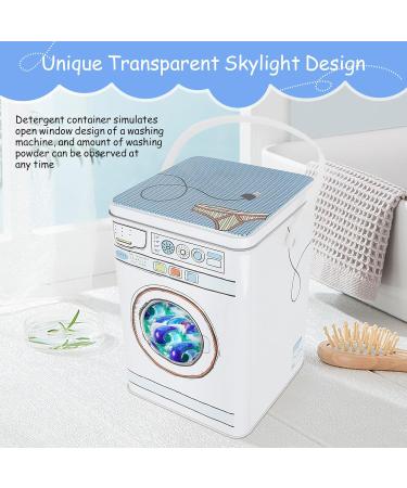 Metal Laundry Powder Storage Box | Detergent Canister with Skylight | Washing Machine Shape - Buy Online on GoSupps.com