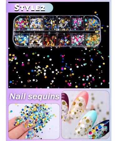 36 Color Nail Sequins - Kalolary 3D Nail Art Flakes Glitter Paillettes for Valentine s Day DIY Nail Decoration - Buy Online on GoSupps.com