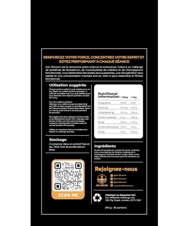 Iron Shroom Chocolate-Flavoured Functional Performance Fuel | Whey Creatine & Mushroom Superblend with Lion s Mane Reishi Chaga & Cordyceps | 10.5oz (300g) | 30 Servings - Buy Online on GoSupps.com