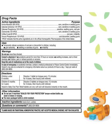 Hyland's Homeopathic Baby Oral Pain Relief - 125 Tablets - Buy Online on GoSupps.com