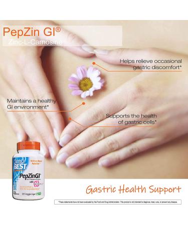 Buy Doctor's Best PepZin GI Zinc-L-Carnosine Complex - 120 Veggie Caps | Digestive Health Support - Buy Online on GoSupps.com