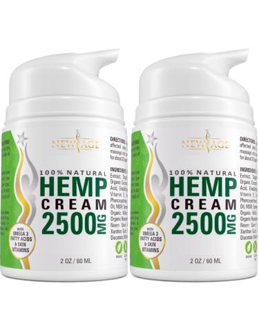 Hemp Cream by New Age - Help Relieve Discomfort in Knees, Joints, and Lower Back - Natural Hemp Extract Cream - Made in USA - 2 Pack 2 Fl Oz (Pack of 2)