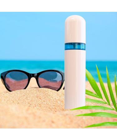 Eurow Shatter-Proof Travel Bottle with Pump & Airtight Lid - 100ml/3.4oz White & Blue | Perfect for International Shipping - Buy Online on GoSupps.com