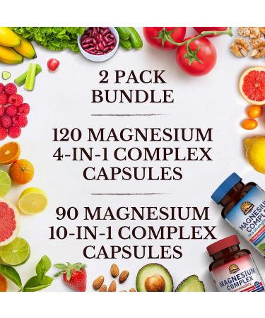 Vitalitown Ultimate Magnesium Bundle (Pack of 2) | Magnesium 4-in-1 Complex (Item 1) & Magnesium 10-in-1 Complex (Item 2) | 120 + 90 Capsules - Buy Online on GoSupps.com