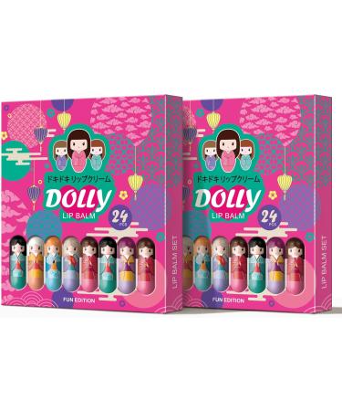 Doll Lip Balm Set 48 Lip Balms in Kimono Doll Inspired Cases 6 Flavors x 2.5g in 2 Beautifully Designed Tins - Buy Online on GoSupps.com