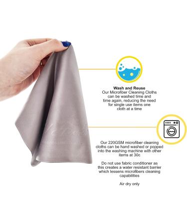 Extra Large Premium Microfiber TV Screen Cleaning Cloths - Pack of 4 | 12 x 12 inches | 30x30cm | 300 Wash Guarantee | Chemical-Free Cleaning | Non-Scratch | for OLED, LCD, iPad, Laptop Screens with Storage Pouch - Buy Online on GoSupps.com