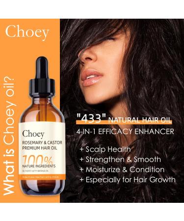 Organic Castor Oil & Rosemary Oil for Hair Growth | 2 Fl Oz | Vegan Scalp Treatment & Moisturizer for All Hair Types - Buy Online on GoSupps.com