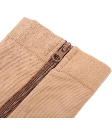 Buy Knee-High Compression Stockings with Zipper - Open Toe Edema Relief for Nurses & Pregnancy (L/XL) - Fast International Shipping - Buy Online on GoSupps.com