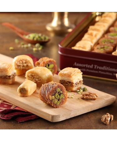 Zalatimo Sweets Shortbread Cookies Variety Pack | 100% All-Natural | Slightly Sweet | Square Metal Gift Tin | No Corn Starch or Syrups | Assorted Baklava, Mamoul, Sesame & Butter | Pack of 3 - Buy Online on GoSupps.com