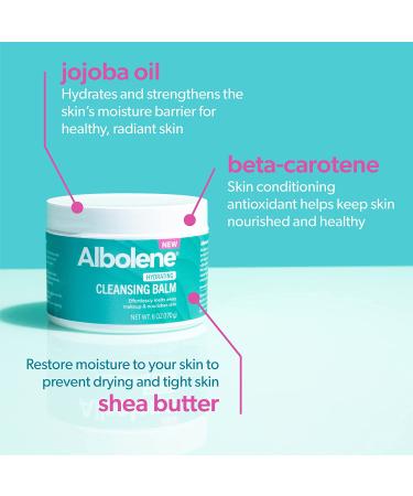 Albolene Cleansing Balm 6 fl oz - Hydrating Makeup Remover with Shea Butter & Jojoba Oil - Buy Online on GoSupps.com