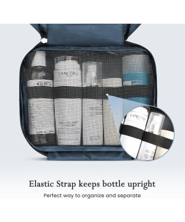 Maliton Foldable Hanging Toiletry Bag - Large Travel Wash Bag for Men & Women - Waterproof, 4 Compartments - Ideal for Business Trips & Vacations - Navy Blue - Buy Online on GoSupps.com