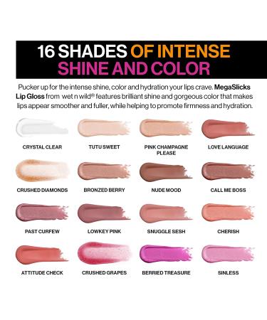 Wet n Wild Mega Slicks Lip Gloss - Long Lasting High Shine Pink Champagne with Hyaluronic Acid - Buy Online on GoSupps.com