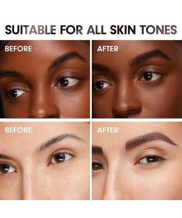 Waterproof Eyebrow Stamp Stencil Kit | 24 Reusable Stencils | Long-Lasting Brow Powder | Light Brown Eyebrow Pencil - Buy Online on GoSupps.com