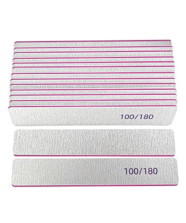 Lofuanna 15 Pack Nail File Set,Professional Square Nail File 100/180 Grit Double Sided Emery Board for Acrylic Nails/Natural Nails,Nail File Manicure Tools for Home or Salon Use