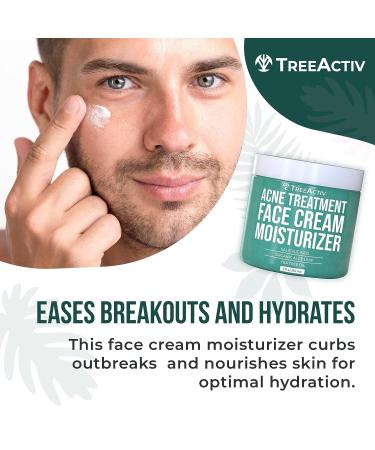 TreeActiv Acne Treatment Face Cream with Salicylic Acid & Tea Tree Oil - 90 Day Supply - Buy Online on GoSupps.com